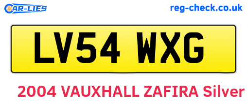 LV54WXG are the vehicle registration plates.