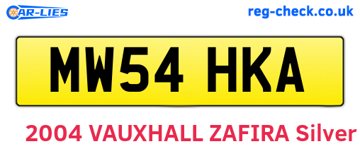 MW54HKA are the vehicle registration plates.