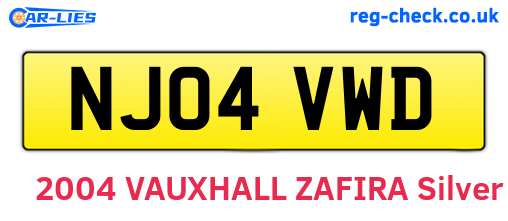 NJ04VWD are the vehicle registration plates.