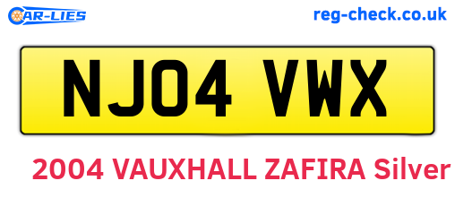 NJ04VWX are the vehicle registration plates.