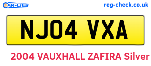 NJ04VXA are the vehicle registration plates.