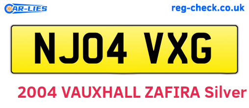 NJ04VXG are the vehicle registration plates.