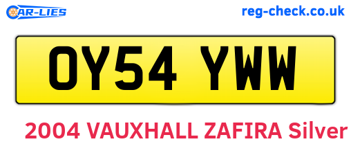 OY54YWW are the vehicle registration plates.
