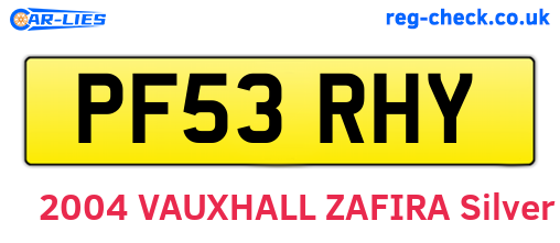 PF53RHY are the vehicle registration plates.
