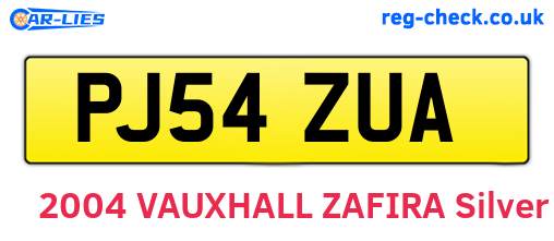 PJ54ZUA are the vehicle registration plates.