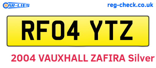 RF04YTZ are the vehicle registration plates.