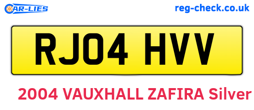 RJ04HVV are the vehicle registration plates.