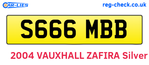 S666MBB are the vehicle registration plates.