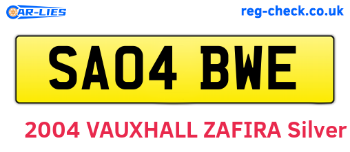 SA04BWE are the vehicle registration plates.