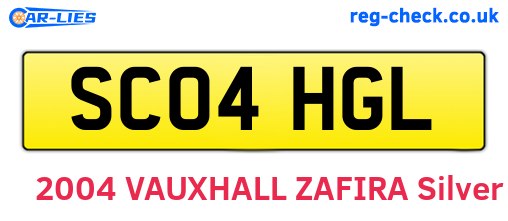 SC04HGL are the vehicle registration plates.