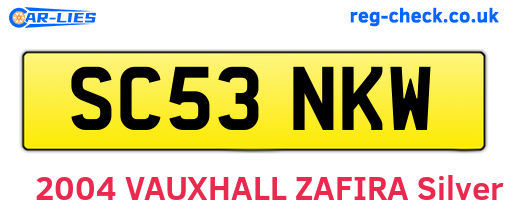 SC53NKW are the vehicle registration plates.
