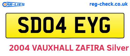 SD04EYG are the vehicle registration plates.