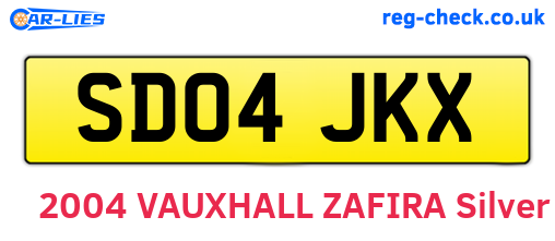 SD04JKX are the vehicle registration plates.