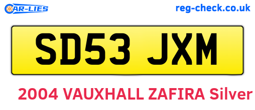 SD53JXM are the vehicle registration plates.