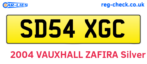 SD54XGC are the vehicle registration plates.