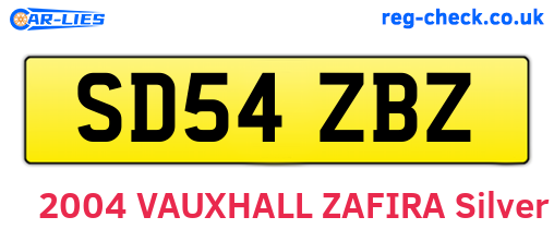 SD54ZBZ are the vehicle registration plates.