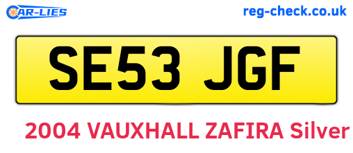 SE53JGF are the vehicle registration plates.