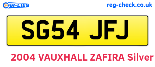 SG54JFJ are the vehicle registration plates.