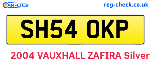 SH54OKP are the vehicle registration plates.