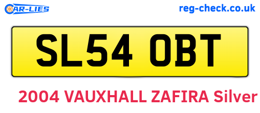 SL54OBT are the vehicle registration plates.