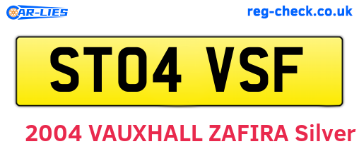 ST04VSF are the vehicle registration plates.