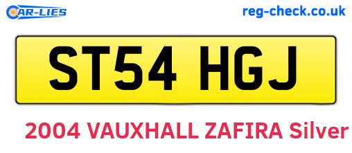 ST54HGJ are the vehicle registration plates.