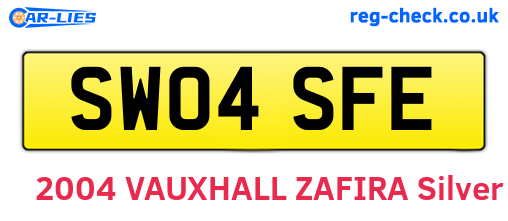 SW04SFE are the vehicle registration plates.