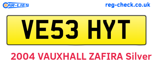 VE53HYT are the vehicle registration plates.