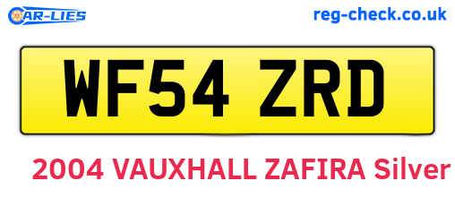 WF54ZRD are the vehicle registration plates.