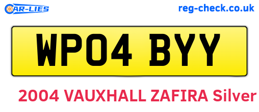 WP04BYY are the vehicle registration plates.