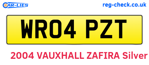 WR04PZT are the vehicle registration plates.