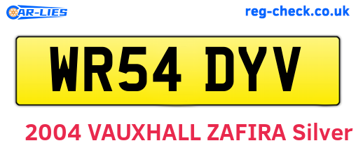 WR54DYV are the vehicle registration plates.