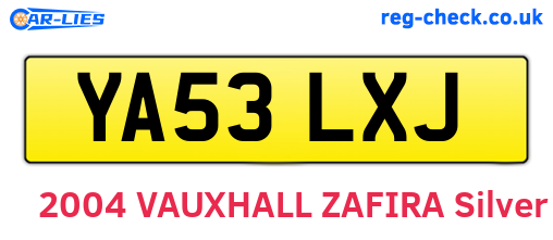 YA53LXJ are the vehicle registration plates.