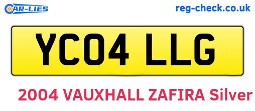 YC04LLG are the vehicle registration plates.