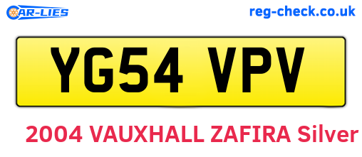 YG54VPV are the vehicle registration plates.
