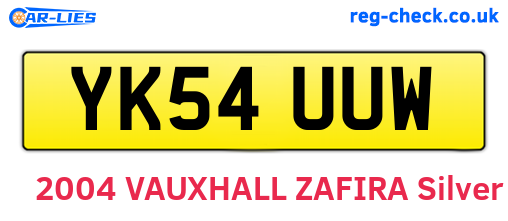 YK54UUW are the vehicle registration plates.