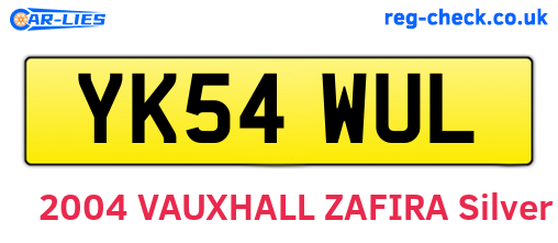 YK54WUL are the vehicle registration plates.