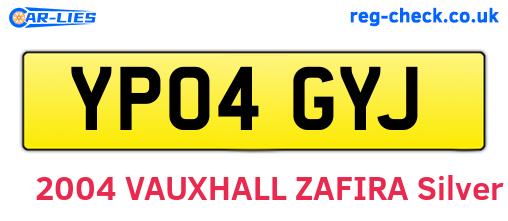 YP04GYJ are the vehicle registration plates.