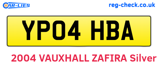 YP04HBA are the vehicle registration plates.