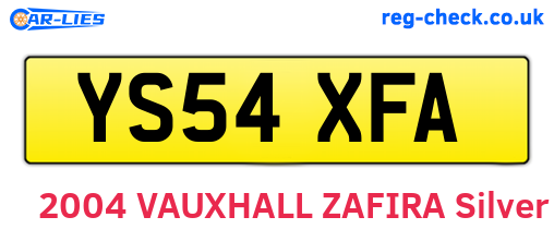 YS54XFA are the vehicle registration plates.