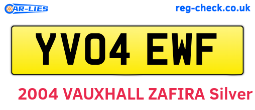 YV04EWF are the vehicle registration plates.