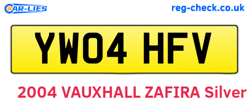 YW04HFV are the vehicle registration plates.