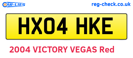 HX04HKE are the vehicle registration plates.