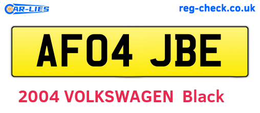 AF04JBE are the vehicle registration plates.