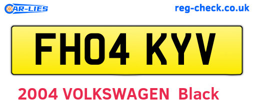 FH04KYV are the vehicle registration plates.