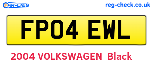 FP04EWL are the vehicle registration plates.