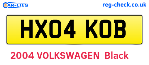 HX04KOB are the vehicle registration plates.