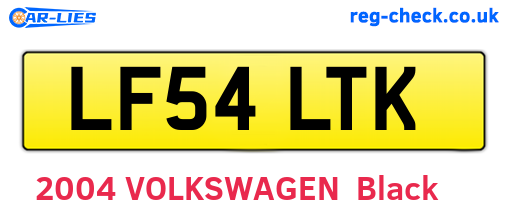 LF54LTK are the vehicle registration plates.