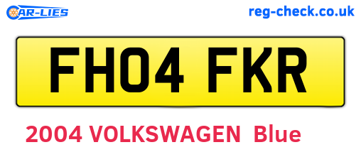 FH04FKR are the vehicle registration plates.
