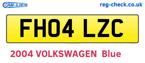 FH04LZC are the vehicle registration plates.